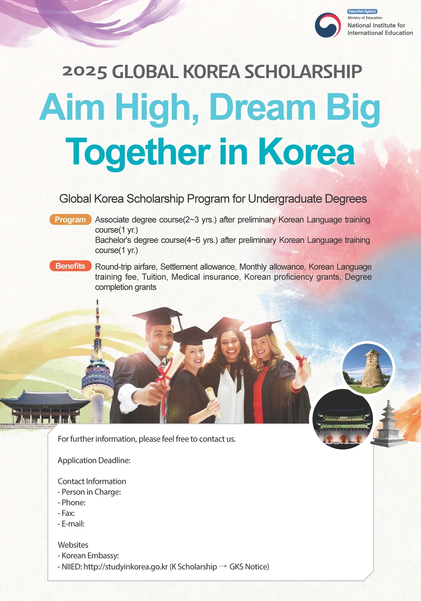 2025 Global Korea Scholarship (GKS) Program for Undergraduate Degrees